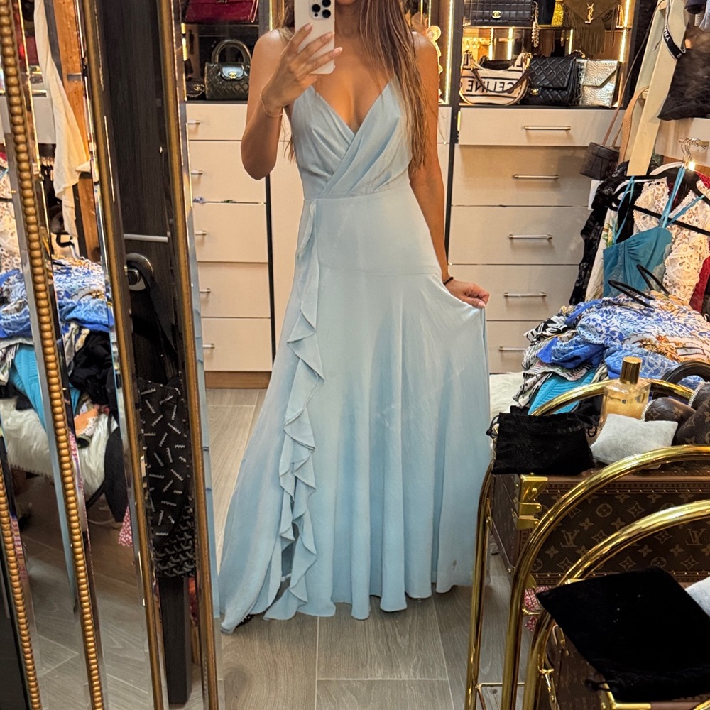 Astr Light Blue Maxi Dress